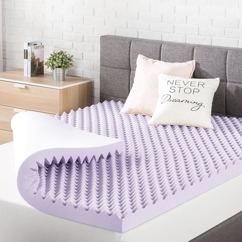 3-Inch Lavender Memory Foam Egg Crate Mattress Topper Queen - Support & Relaxation
