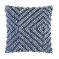 Washed Indigo Decorative Pillow - Heathered Loop Geo Cotton Polyester, 20x20 Inches, Set of 1