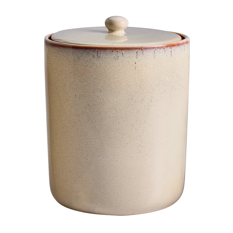 Large Ceramic Canister with Lid - Durable Stoneware Kitchen Storage