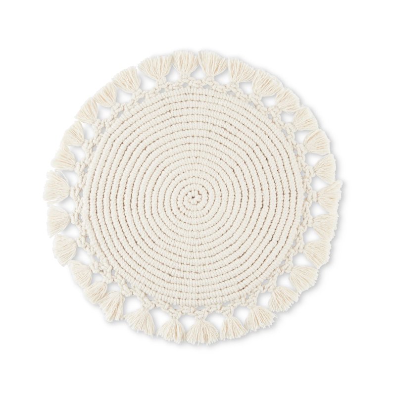 Round Fabric Placemat - Natural 16" for Dining Table