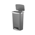11.9 Gallon Kitchen Trash Can - Plastic Step Bin with Soft Close Lid - Gray