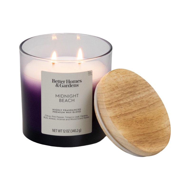 Midnight Beach Scented 2-Wick Ombre Jar Candle - 12oz