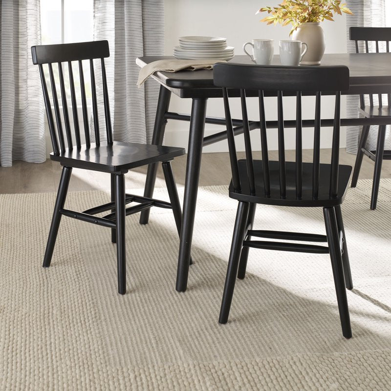 Gerald Dining Chairs Set of 2 - Black Ladder-Back Design