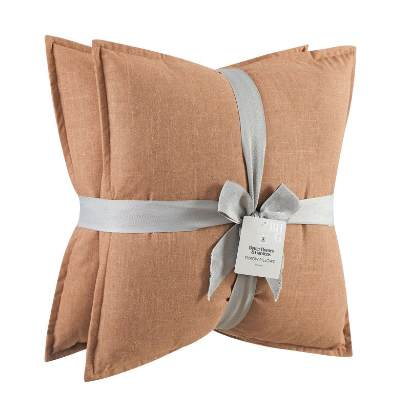 Decorative Throw Pillows Set - Terracotta Clay 20x20 Inches, 2-Pack