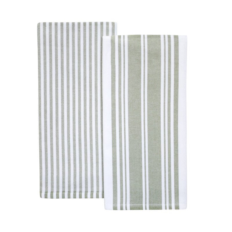 Oversized Kitchen Towels - 2 Pack, Cilantro Green/White