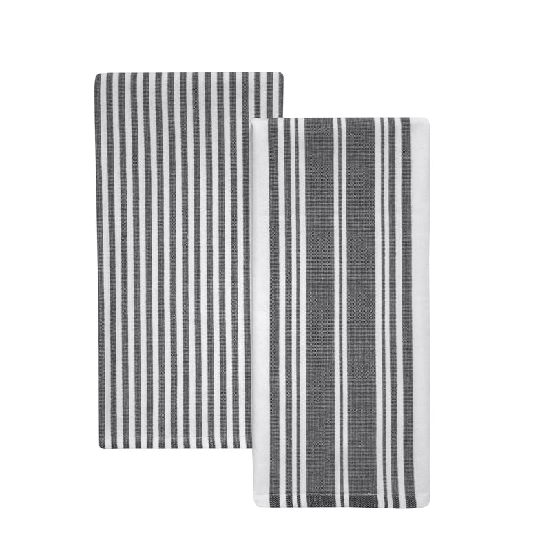Oversized Kitchen Towels - 2 Pack, Rich Black, 100% Cotton