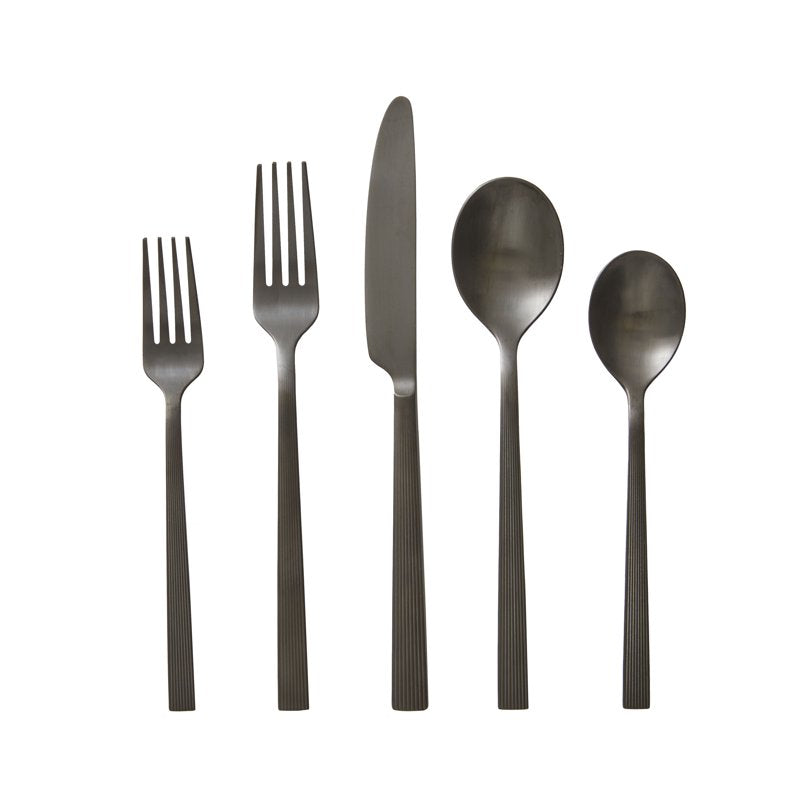 20-Piece Black Stainless Steel Flatware Set - Service for 4