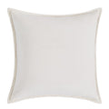 Reversible Velvet Decorative Pillow - Beige & White, 20x20 Inches