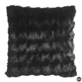 Faux Fur Decorative Throw Pillow 22x22 in - Black Bubble Texture, Plush