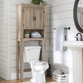 Over-the-Toilet Bathroom Storage Cabinet with Adjustable Shelf - Rustic Gray