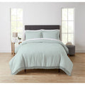 Full/Queen Matelassé Duvet Cover Set with Shams - Soft Sea, 3-Piece