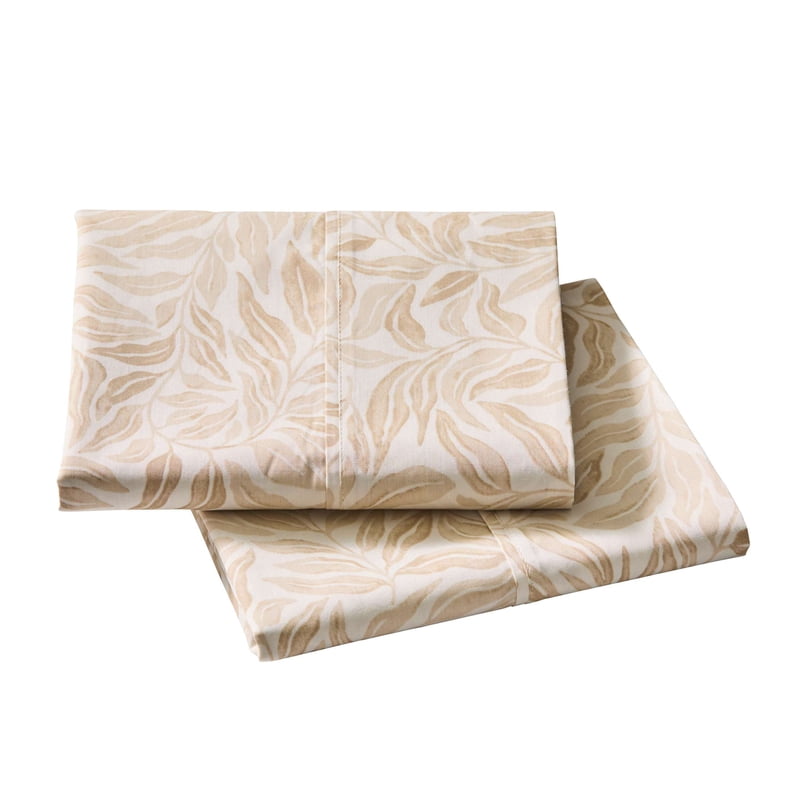 Vierra Vine Beige 2-Pack 300 Thread Count Cotton Percale Pillowcases - Standard/Queen