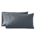 King Size Cotton Percale Pillowcases - Gray, 300 Thread Count, Set of 2