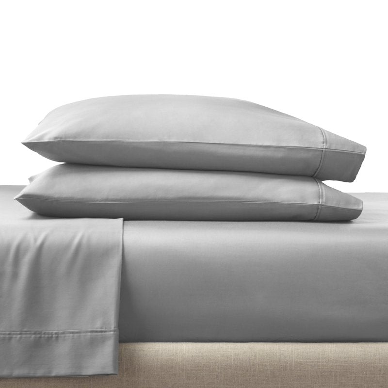 Better Homes & Gardens King Silver Cotton Sateen Pillowcase Set - 300 Thread Count, Soft