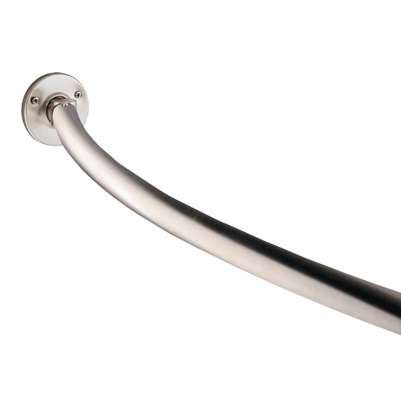 Adjustable Curved Shower Rod - 45 to 72 Inches, Satin Nickel, Single