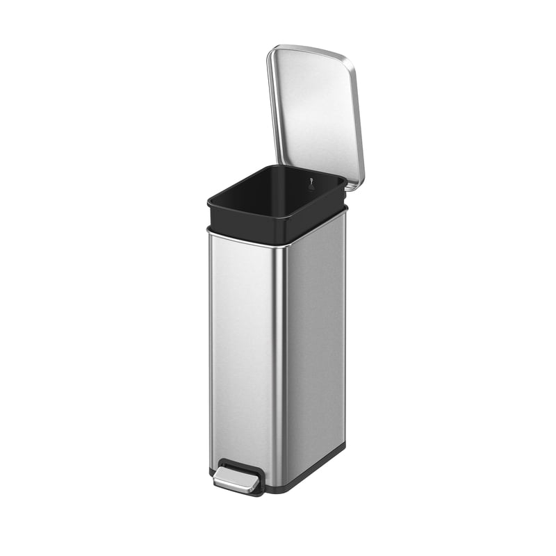 7.9 Gallon Slim Stainless Steel Step Trash Can - Soft-Close Lid