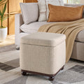 Compact Storage Ottoman with Lift-Off Lid - Multiple Colors
