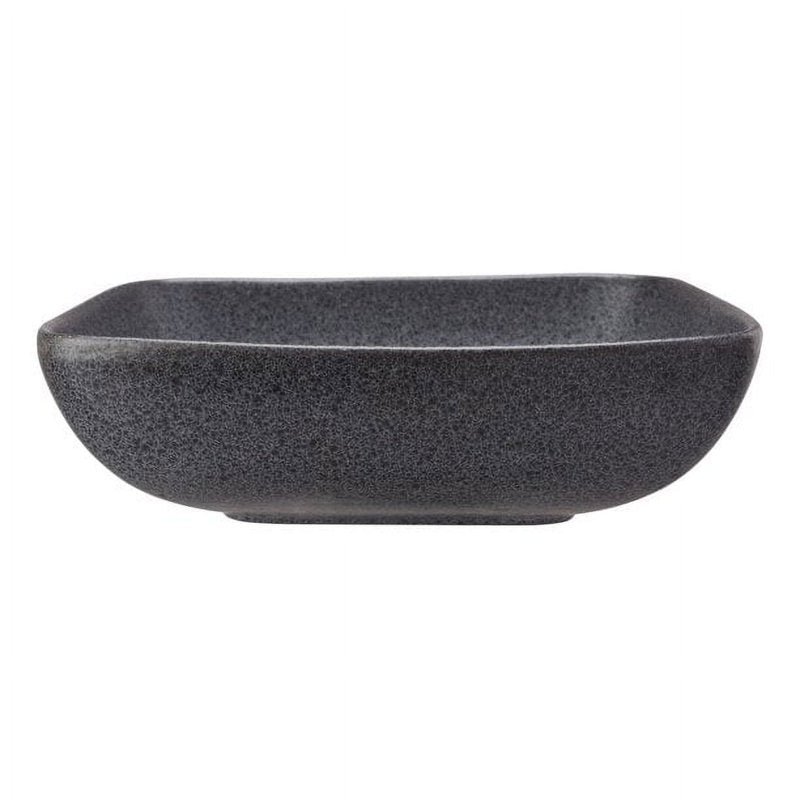 Dark Gray Square Stoneware Dinner Bowl - Single