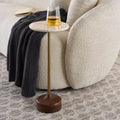 Aster Drink Table with Marble Top and Brass Stand
