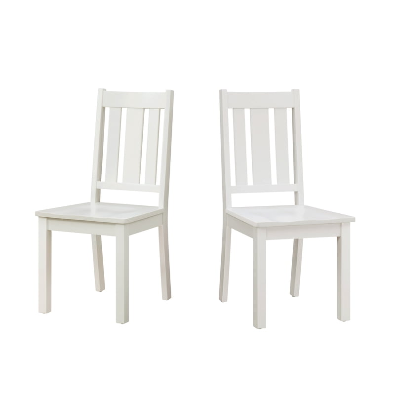 Wood Dining Chair Set of 2 - White, Indoor Use