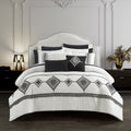 Queen Bed-in-a-Bag Comforter Set - Black & White, 12 Pieces