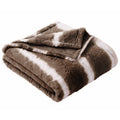 Brown Ombre Faux Fur Throw Blanket - Reversible 50x72 Inches - Cozy Home Decor