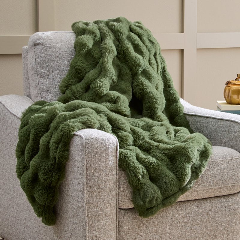 Bubble Faux Fur Oversized Throw Blanket - Cypress Tree, 50x72 Inches