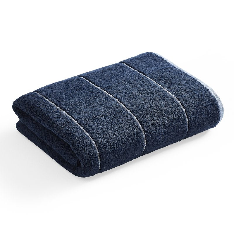 Better Homes & Gardens Caldwell Stripe Blue Bath Towel - Soft Cotton, 16x28