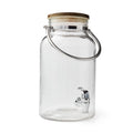 1.5 Gallon Glass Beverage Dispenser with Wood Lid and Steel Handle