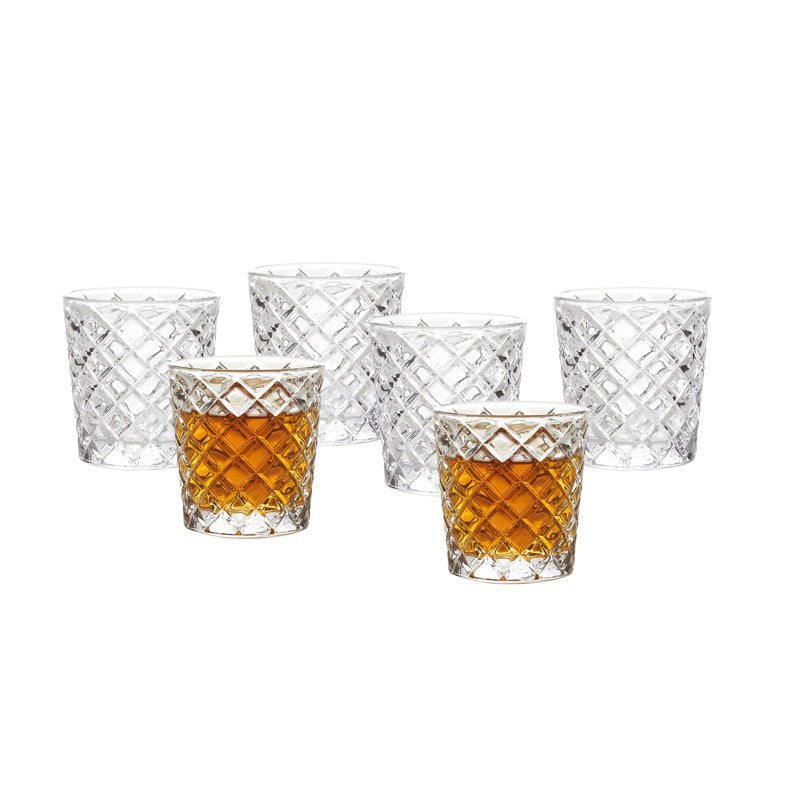 Diamond-Cut Glass Shot Glasses - 6 Pack, 3 oz - Single