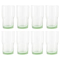 Clear Green Glassware Set of 8 - 15 oz Recycled Glass
