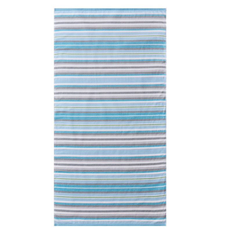 Better Homes & Gardens Coastal Tropez Striped Blue & Gray Cotton-Blend Beach Towel - Oversized & Absorbent