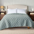 King Sage Diamond Gauze Quilt - Reversible Cotton Bedspread for Full/Queen