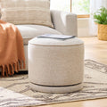 Swivel Ottoman - Heather Wheat Upholstered Accent Seat