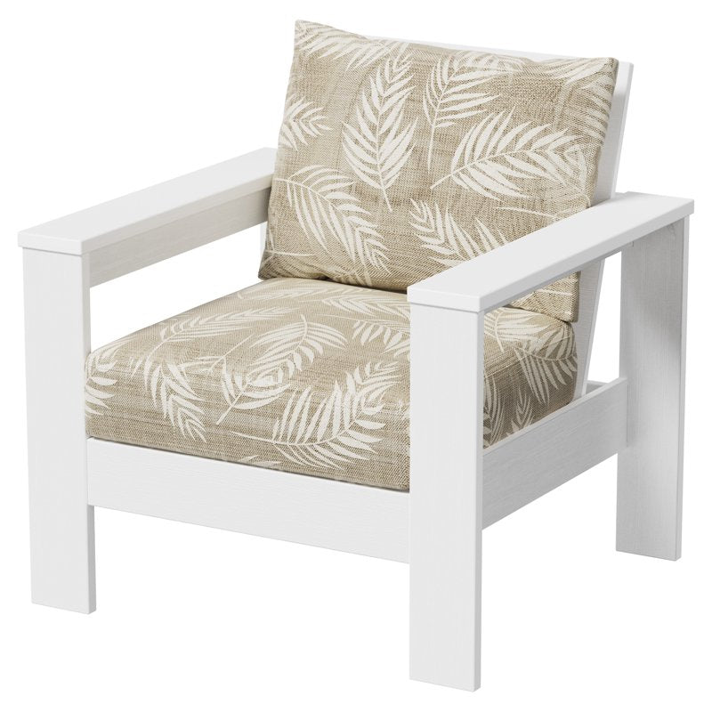 Ezra Outdoor Club Chair - HDPE Frame with Cream Cushions