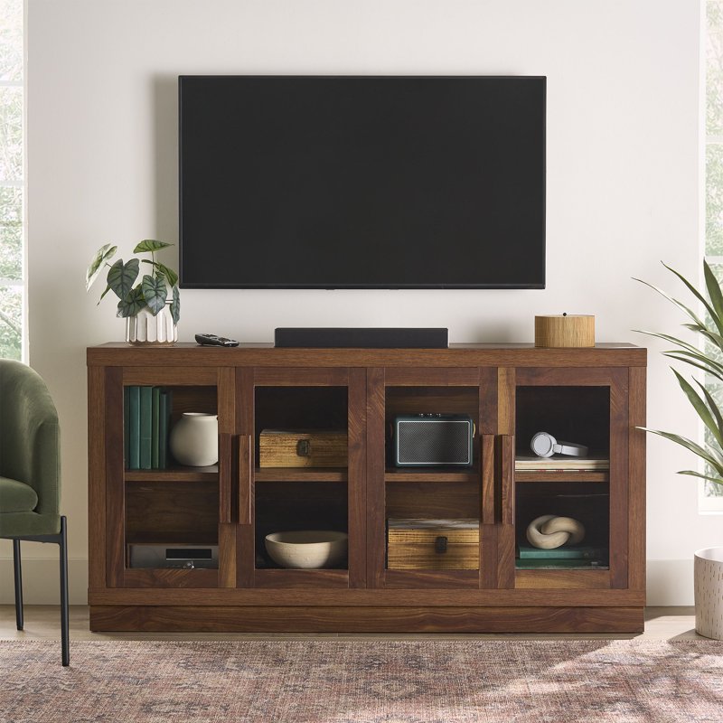 Ezra TV Stand for TVs up to 70" - Adjustable Storage, Soft-Close Doors