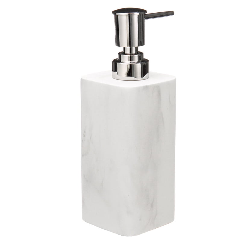 Faux Marble Resin Soap Pump Dispenser - White, Single