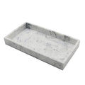 Better Homes & Gardens Faux Marble Vanity Tray - Single White Bathroom Countertop Organizer