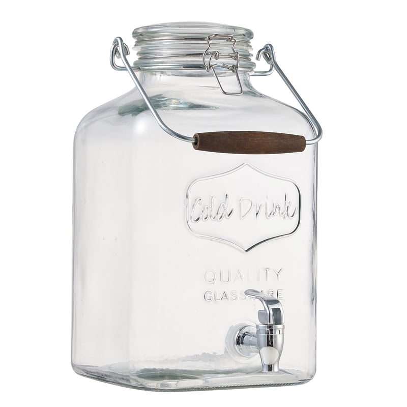 2 Gallon Glass Beverage Dispenser with Clamp Lid