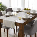 Cotton Gray Fringe Table Runner - 14 x 90 Inch