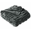 Better Homes & Gardens Gray Ruched Faux Fur Throw Blanket - Reversible 50 x 72 Inches