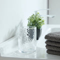 Toothbrush Holder - Clear Hammered Glass Bathroom Accessory - Single