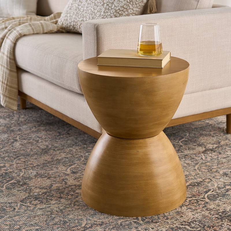 Mango Wood Hourglass End Table - Multiple Colors Available