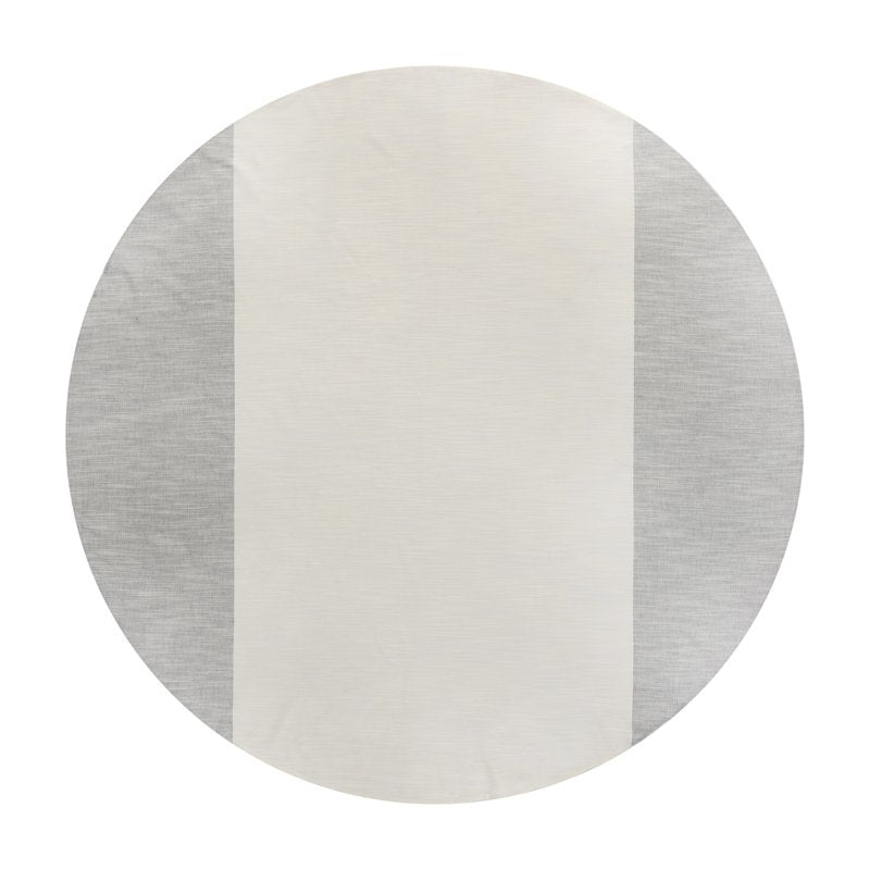 Cotton Tablecloth 70" Round - Vanilla Dream & Grey Stone