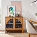 Better Homes & Gardens Juliet Bar Cabinet Light Honey Finish - Modern Kitchen Storage with Wine & Glassware Racks