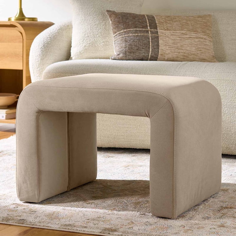 Waterfall Ottoman - Velvet Upholstery, Multi-Functional Design