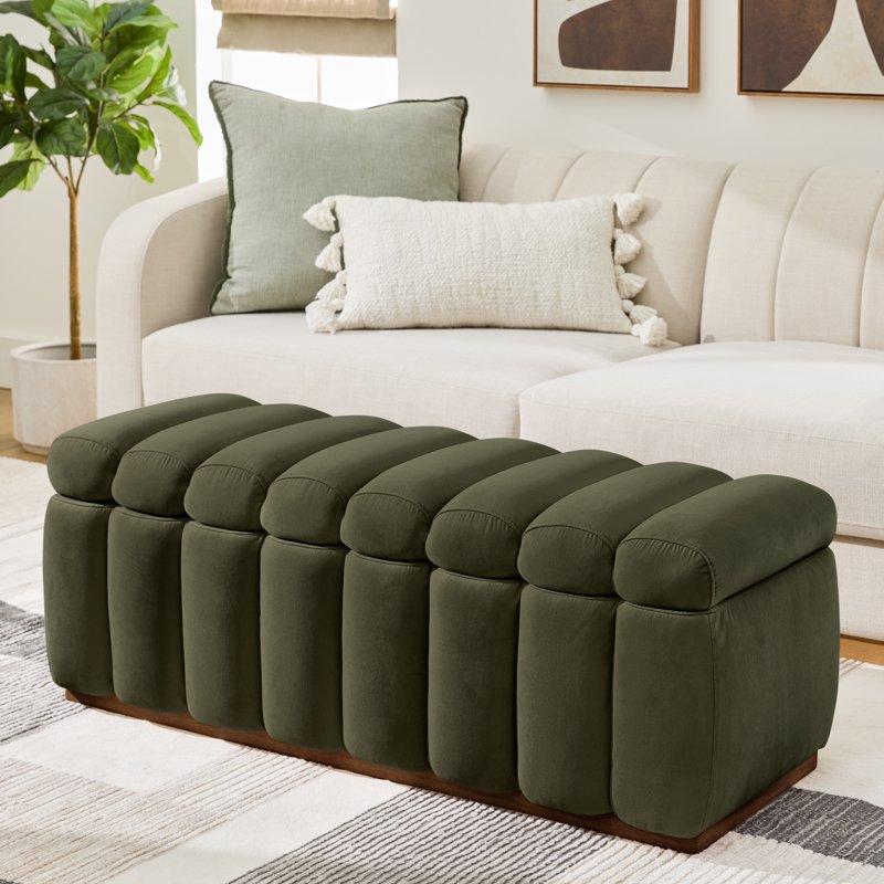 Channel Tufted Storage Bench - Elegant Upholstered Design