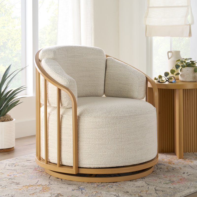 Cozy Accent Chair with Shearling Upholstery and Removable Pillow