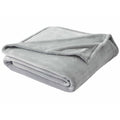 Full/Queen Velvet Plush Bed Blanket - Silver, Cozy Reversible Bedding