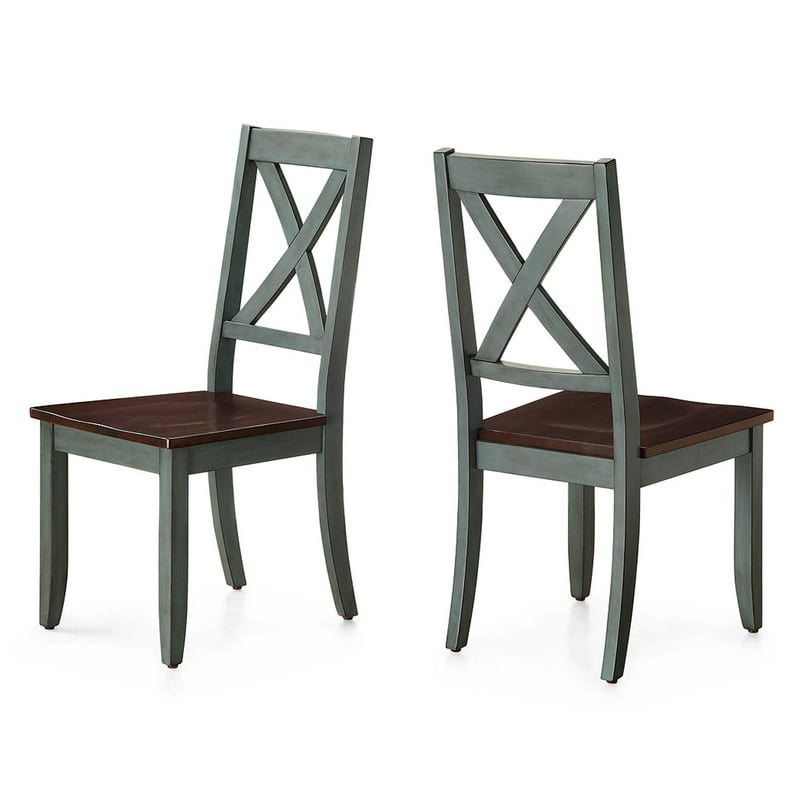 Maddox Crossing Dining Chairs Set of 2 - Blue & Dark Seafoam